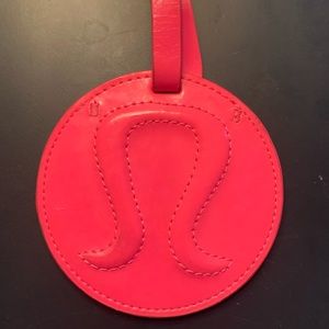 Lulu lemon pink luggage tag